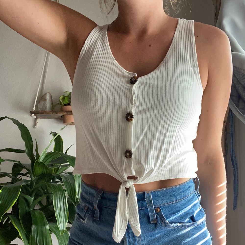 Tris Bien White Tank Top